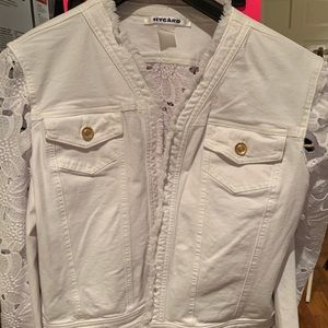 White lace denim jacket. Brand new tags still on!